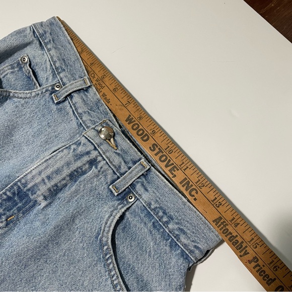 Vintage LANDS END Y2K womens relaxed fit tapered Jeans 8 Petite 100% cotton - Picture 8 of 9